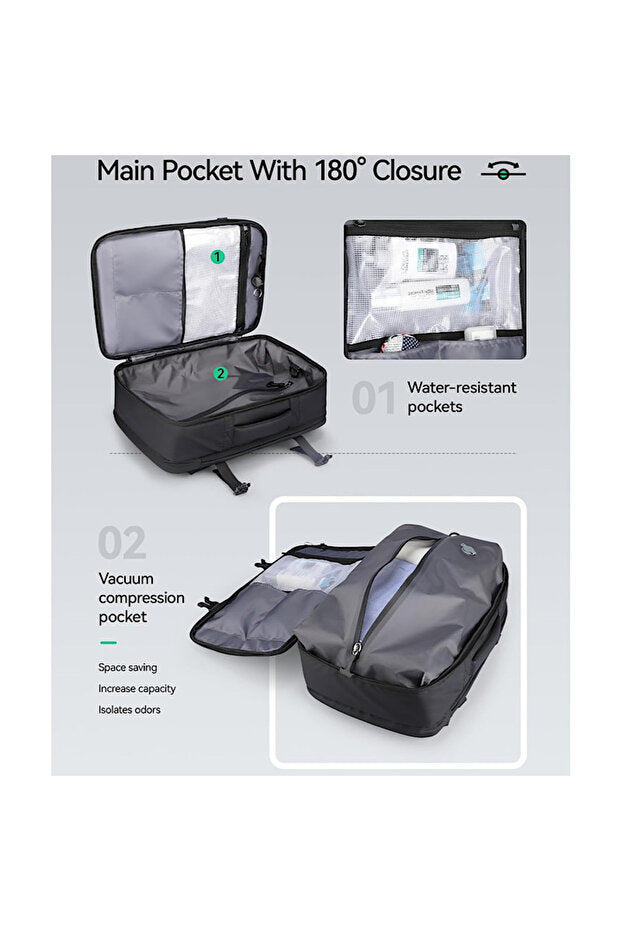 Traveling Bag Vacuum Compression With Air Pump Device 17-Inch Backpack, Waterproof Oxford Fabric