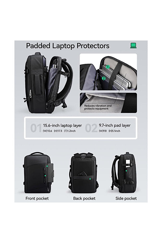 Traveling Bag Vacuum Compression With Air Pump Device 17-Inch Backpack, Waterproof Oxford Fabric