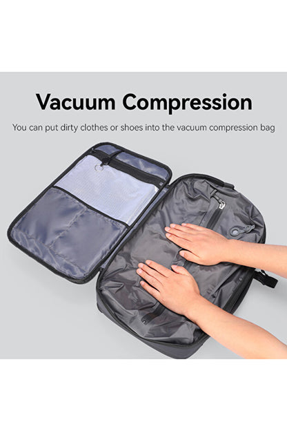 Traveling Bag Vacuum Compression With Air Pump Device 17-Inch Backpack, Waterproof Oxford Fabric