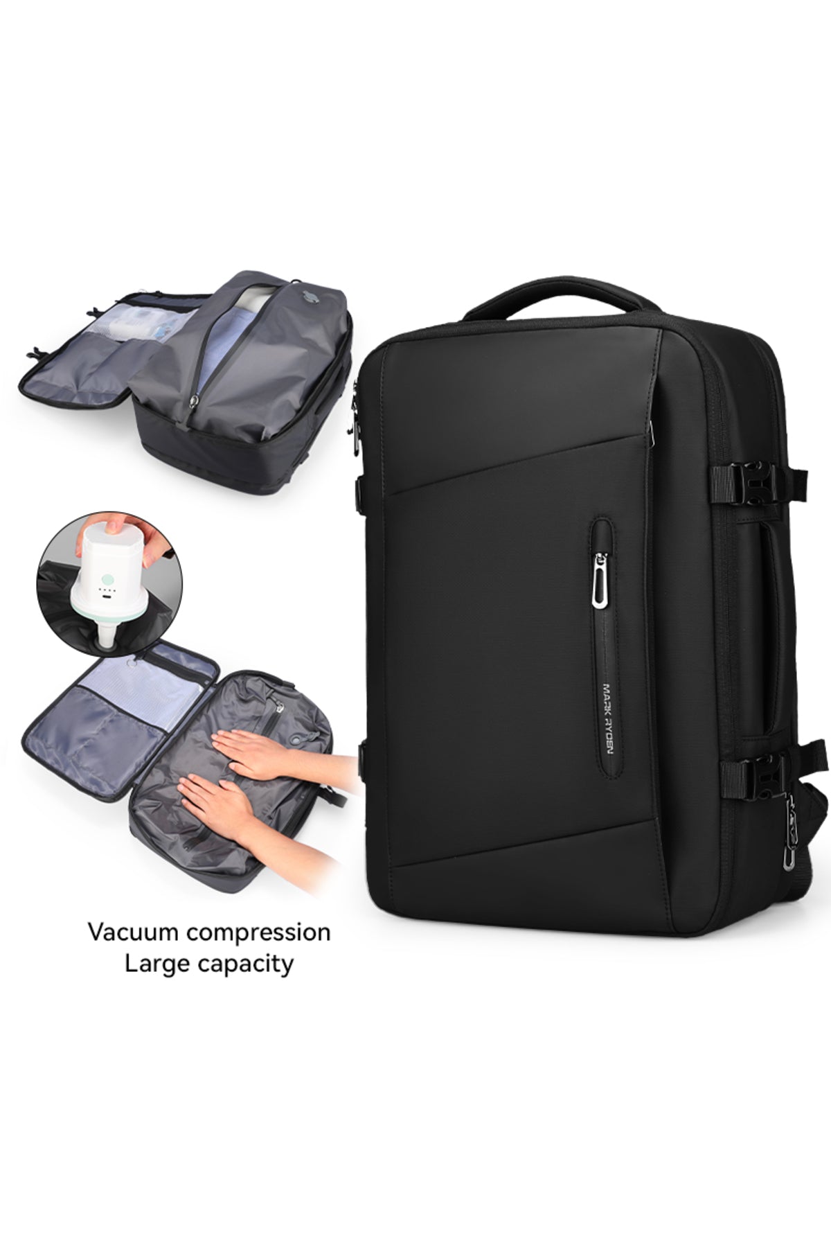 Traveling Bag Vacuum Compression With Air Pump Device 17-Inch Backpack, Waterproof Oxford Fabric