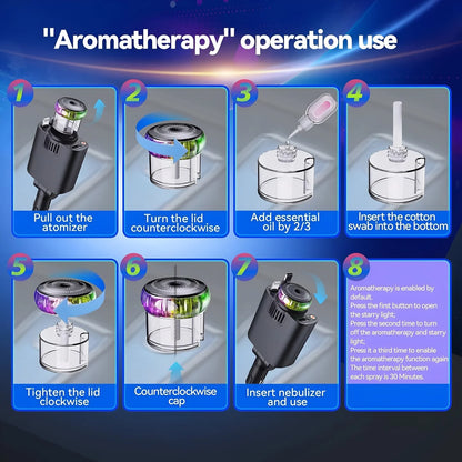 شاحن سيارة 5 في 1 وضوء على شكل نجمة مع معطر جو